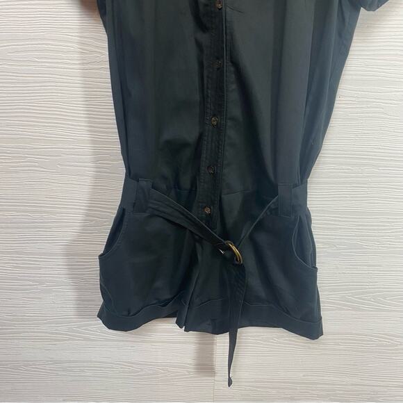Maje Black Button Up Front Utility Romper with Belt Size 1 US S - Picture 4 of 13